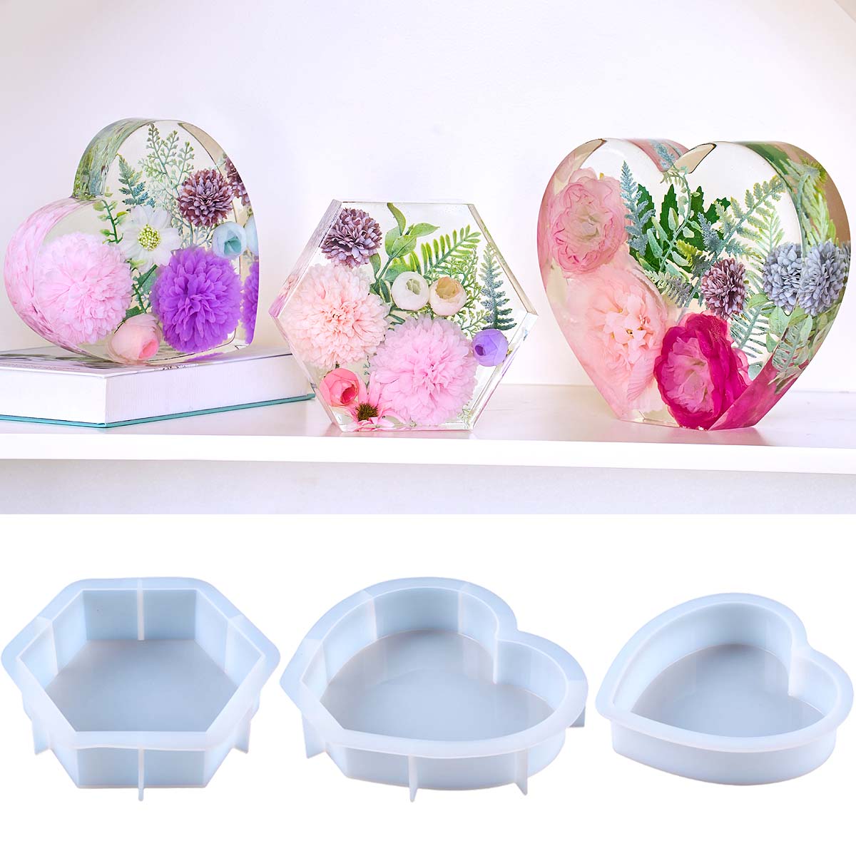 Resin Craft Ideas - Cetakan Silikon Hati Besar DIY, Cetakan