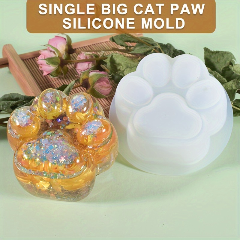Resin Craft Ideas - 1 Cetakan Silikon Kaki Kucing Besar,