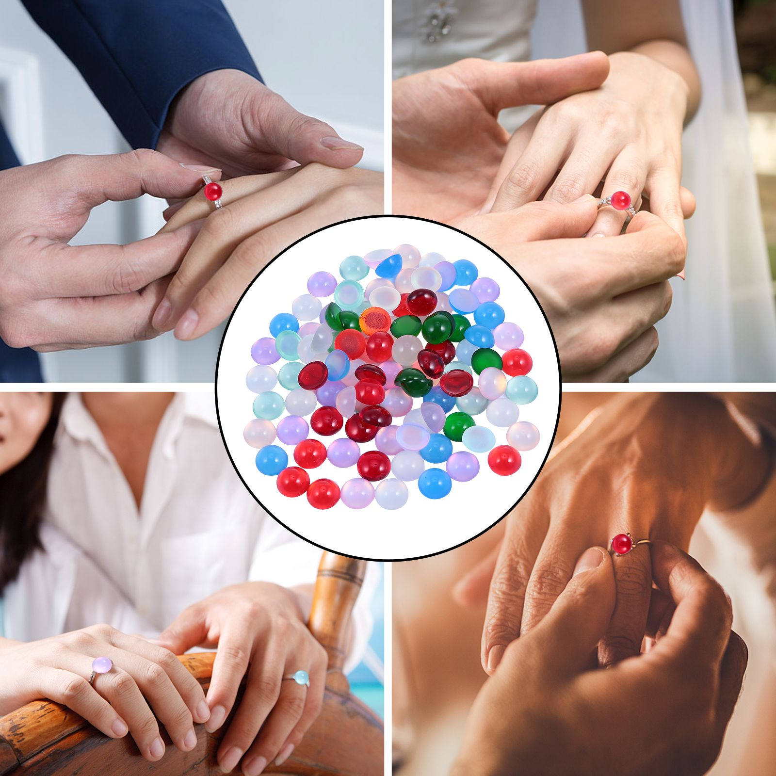 100Pcs Bahan Permukaan Cincin  - Resin Crafts ulasan dan harga