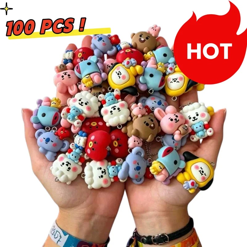 7pcs BT21 Resin Kartun Charm A - Resin Crafts ulasan dan harga
