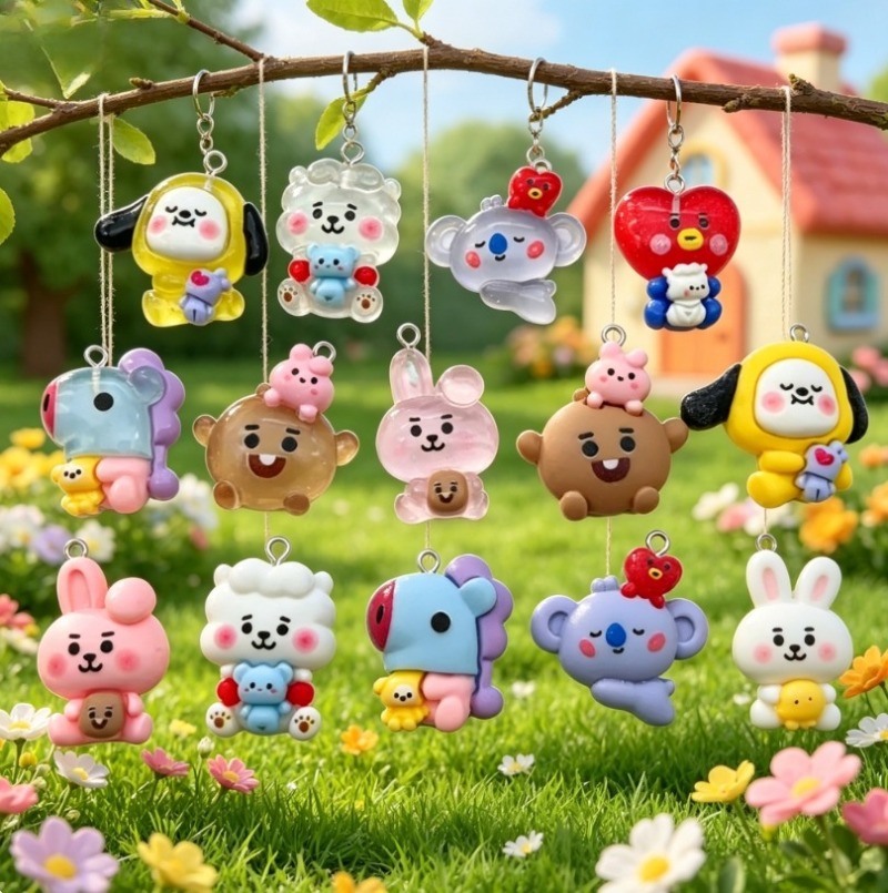 7pcs BT21 Resin Kartun Charm A - Resin Crafts ulasan dan harga