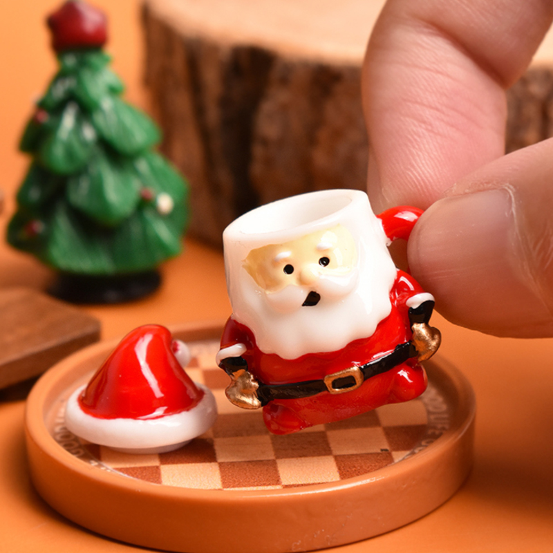 Ornamen Cangkir Teh Mini Santa - Resin Crafts ulasan dan harga