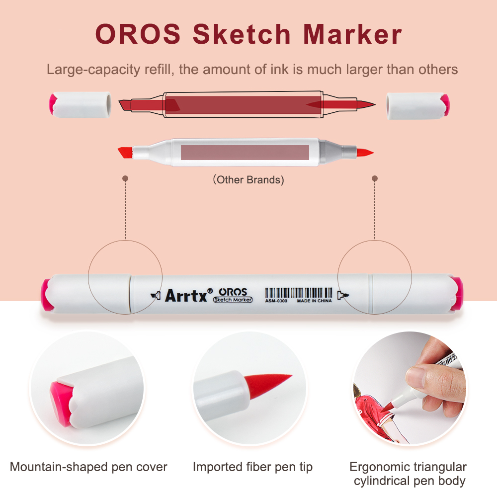 Arrtx Oros 66 warna Pastel spi - Copic Marker Sketch ulasan dan harga